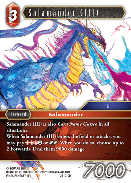 (010) Final Fantasy TCG Tears of the Planet Single: Salamander (III) (25-010) Holo Hero