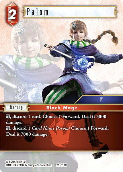 (013) Final Fantasy TCG Tears of the Planet Single: Palom (25-013) Holo Common