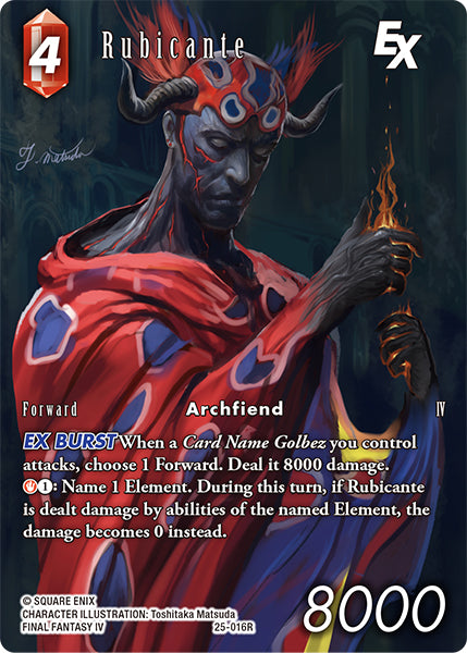 (016) Final Fantasy TCG Tears of the Planet Single: Rubicante (25-016) (V.2) Holo Rare