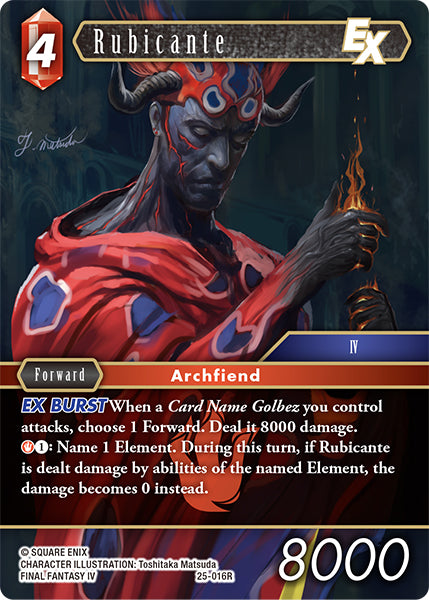 (016) Final Fantasy TCG Tears of the Planet Single: Rubicante (25-016) (V.1) Holo Rare