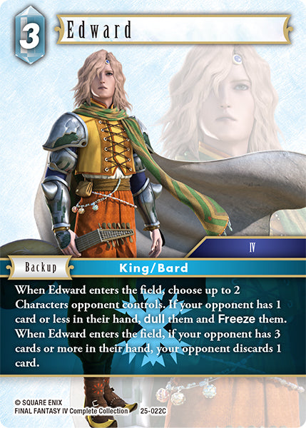 (022) Final Fantasy TCG Tears of the Planet Single: Edward (25-022) Holo Common