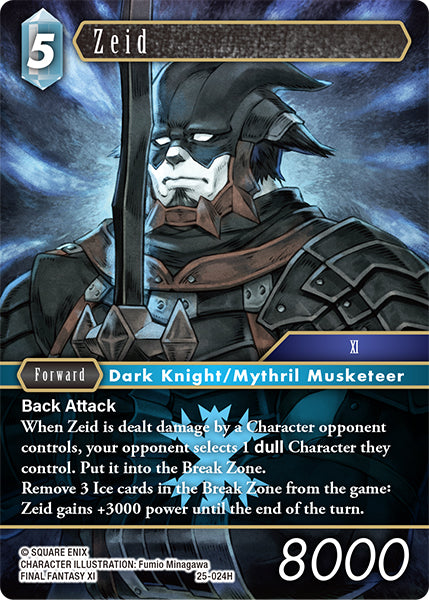 (024) Final Fantasy TCG Tears of the Planet Single: Zeid (25-024) (V.1) Holo Hero