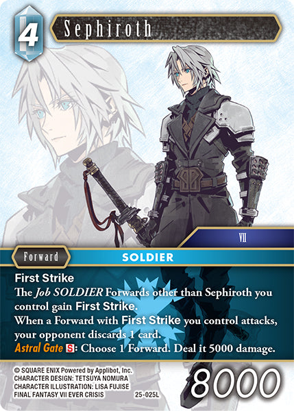 (025) Final Fantasy TCG Tears of the Planet Single: Sephiroth (25-025) Holo Legend