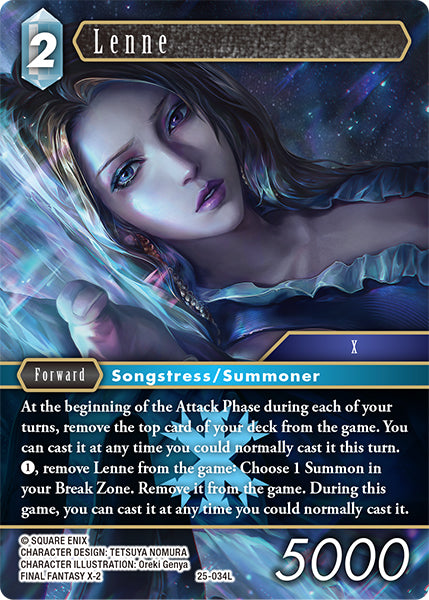(034) Final Fantasy TCG Tears of the Planet Single: Lenne (25-034) (V.1) Holo Legend