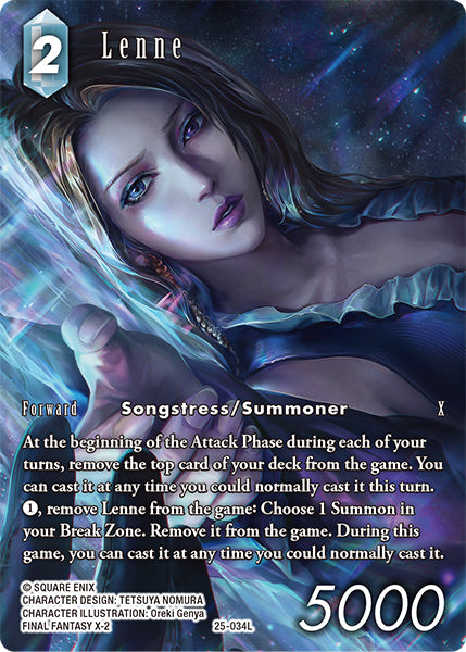 (034) Final Fantasy TCG Tears of the Planet Single: Lenne (25-034) (V.2) Holo Legend