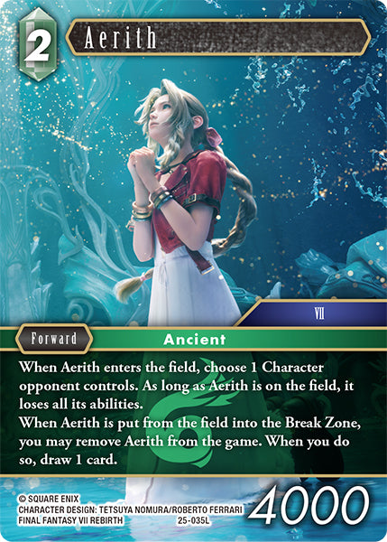 (035) Final Fantasy TCG Tears of the Planet Single: Aerith (25-035) (V.1) Holo Legend