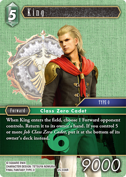 (036) Final Fantasy TCG Tears of the Planet Single: King (25-036)  Rare
