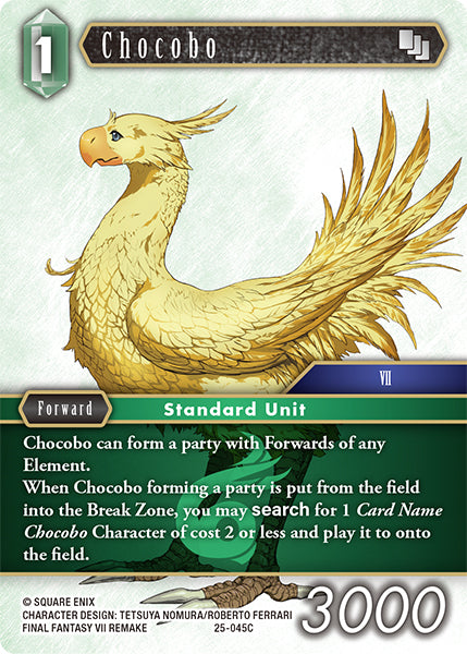 (045) Final Fantasy TCG Tears of the Planet Single: Chocobo (25-045) Holo Common