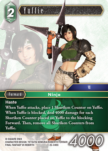 (049) Final Fantasy TCG Tears of the Planet Single: Yuffie (25-049) Holo Common