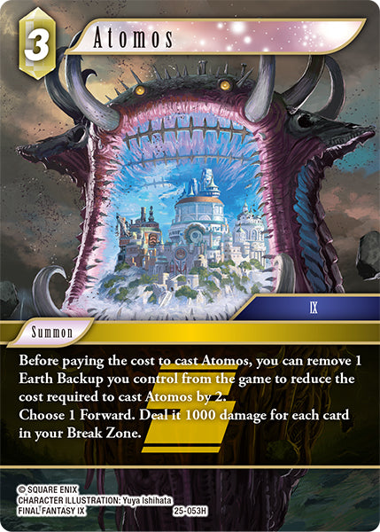 (053) Final Fantasy TCG Tears of the Planet Single: Atomos (25-053) (V.1) Holo Hero