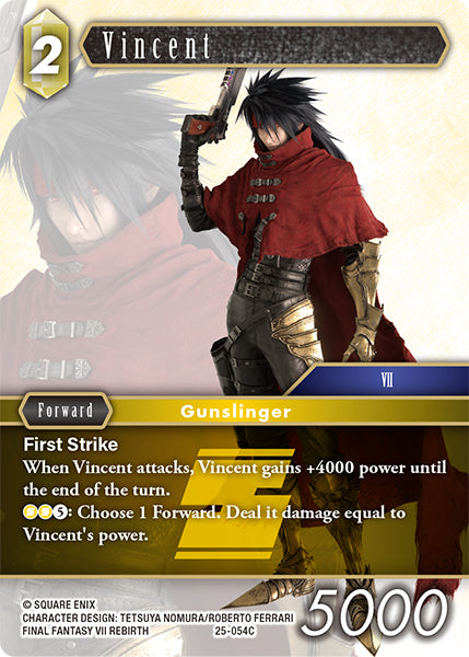 (054) Final Fantasy TCG Tears of the Planet Single: Vincent (25-054) Holo Common
