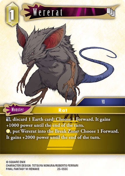 (055) Final Fantasy TCG Tears of the Planet Single: Wererat (25-055) Holo Common