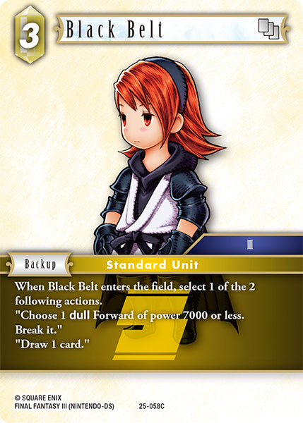(058) Final Fantasy TCG Tears of the Planet Single: Black Belt (25-058) Holo Common