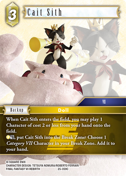 (059) Final Fantasy TCG Tears of the Planet Single: Cait Sith (25-059) Holo Common