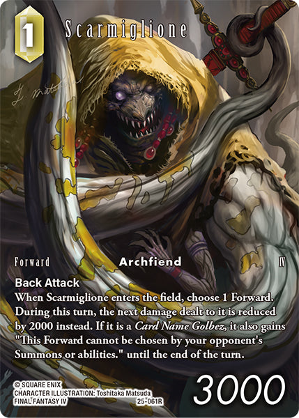 (061) Final Fantasy TCG Tears of the Planet Single: Scarmiglione (25-061) (V.2) Holo Rare