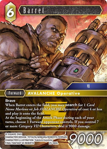 (066) Final Fantasy TCG Tears of the Planet Single: Barret (25-066) (V.1)  Legend