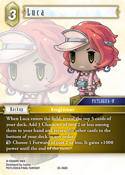 (068) Final Fantasy TCG Tears of the Planet Single: Luca (25-068)  Common