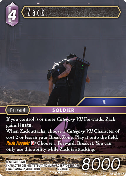 (073) Final Fantasy TCG Tears of the Planet Single: Zack (25-073)  Legend