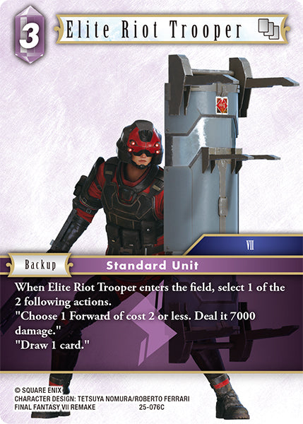 (076) Final Fantasy TCG Tears of the Planet Single: Elite Riot Trooper (25-076) Holo Common