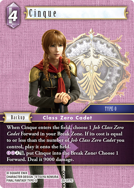 (077) Final Fantasy TCG Tears of the Planet Single: Cinque (25-077) Holo Common