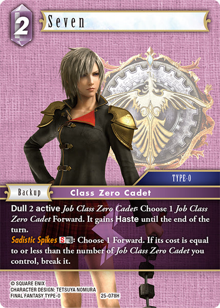 (078) Final Fantasy TCG Tears of the Planet Single: Seven (25-078) Holo Hero