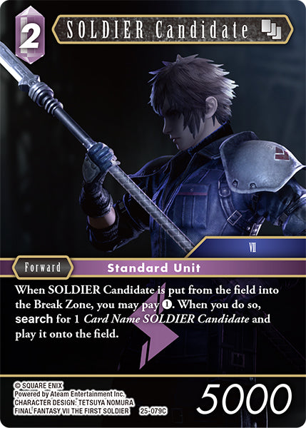 (079) Final Fantasy TCG Tears of the Planet Single: SOLDIER Candidate (25-079) Holo Common