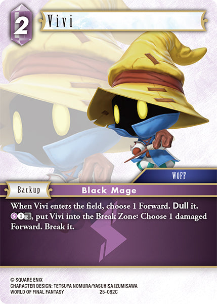 (082) Final Fantasy TCG Tears of the Planet Single: Vivi (25-082) Holo Common