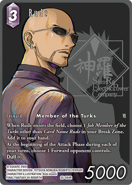 (084) Final Fantasy TCG Tears of the Planet Single: Rude (25-084) (V.2) Holo Rare