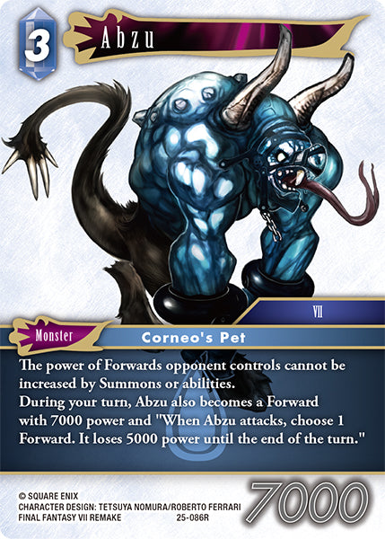 (086) Final Fantasy TCG Tears of the Planet Single: Abzu (25-086)  Rare