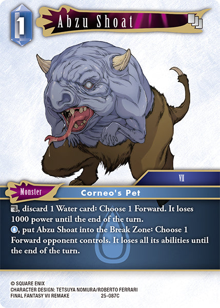 (087) Final Fantasy TCG Tears of the Planet Single: Abzu Shoat (25-087) Holo Common