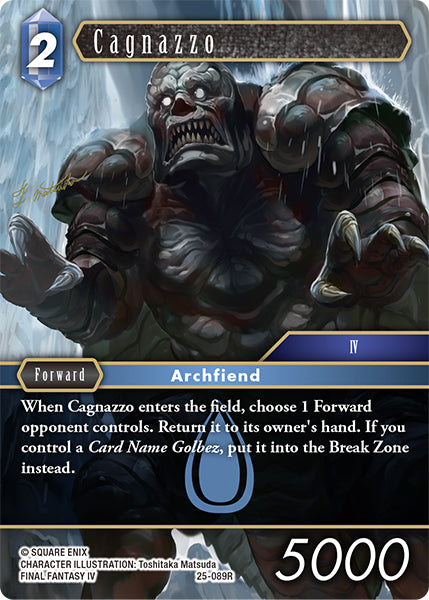 (089) Final Fantasy TCG Tears of the Planet Single: Cagnazzo (25-089) (V.1)  Rare