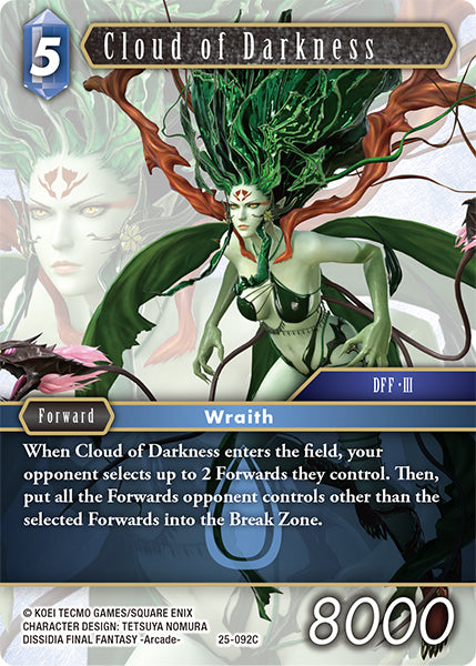 (092) Final Fantasy TCG Tears of the Planet Single: Cloud of Darkness (25-092) Holo Common