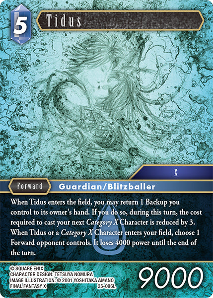 (096) Final Fantasy TCG Tears of the Planet Single: Tidus (25-096)  Legend
