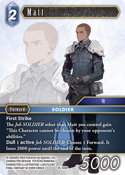 (100) Final Fantasy TCG Tears of the Planet Single: Matt (25-100) Holo Rare