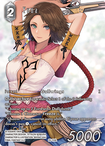(104) Final Fantasy TCG Tears of the Planet Single: Yuna (25-104) (V.2) Holo Legend