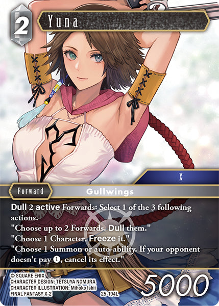 (104) Final Fantasy TCG Tears of the Planet Single: Yuna (25-104) (V.1) Holo Legend