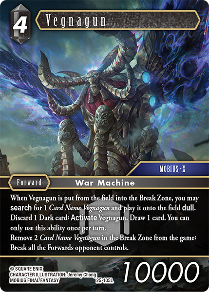 (105) Final Fantasy TCG Tears of the Planet Single: Vegnagun (25-105) Holo Legend