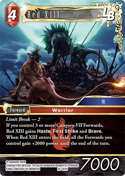 (107) Final Fantasy TCG Tears of the Planet Single: Red XIII (25-107) Holo Hero