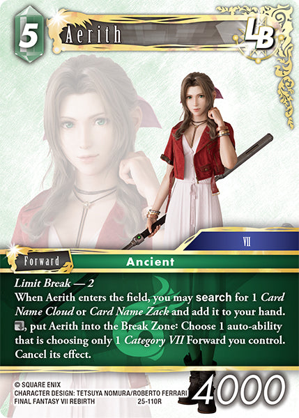 (110) Final Fantasy TCG Tears of the Planet Single: Aerith (25-110) Holo Rare