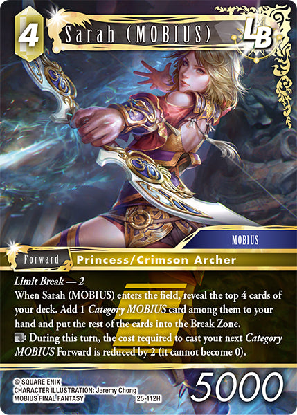 (112) Final Fantasy TCG Tears of the Planet Single: Sarah (MOBIUS) (25-112) Holo Hero