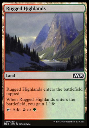 (250/280) Magic The Gathering Core 2020 Single: Rugged Highlands  Common