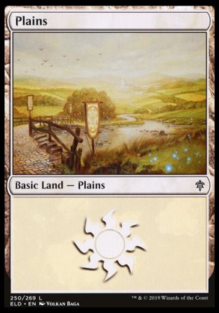 (250/269) Magic The Gathering Throne of Eldraine Single: Plains (V.1) Holo Land