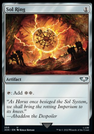 (250) Magic The Gathering Universes Beyond: Warhammer 40000 Single: Sol Ring (V.2) Holo Uncommon