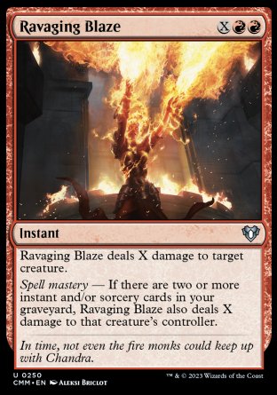 (250) Magic The Gathering Commander Masters Single: Ravaging Blaze Holo Uncommon
