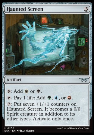 (250) Magic The Gathering Duskmourn: House of Horror Single: Haunted Screen Holo Uncommon