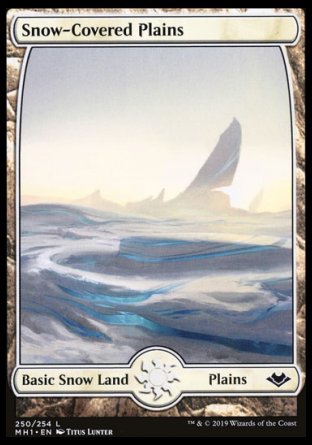 (250/254) Magic The Gathering Modern Horizons Single: Snow-Covered Plains Holo Land