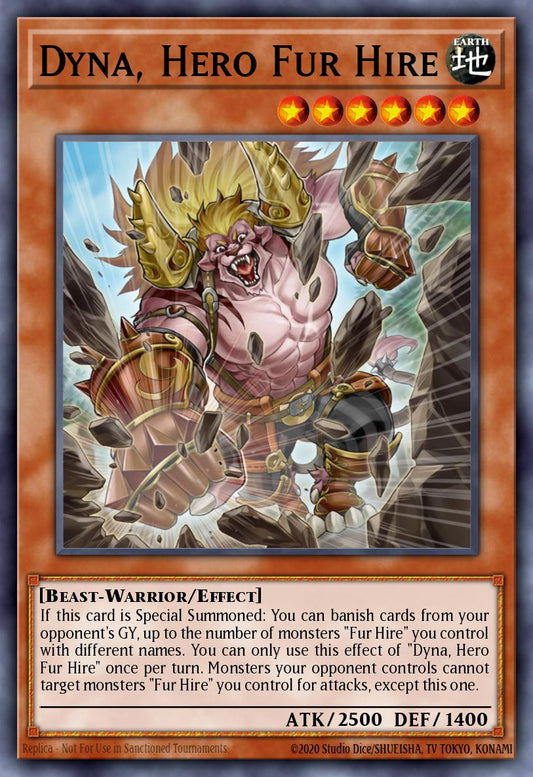 (251) YuGiOh TCG MP19: 2019 Gold Sarcophagus Tin Mega Pack Single: Dyna, Hero Fur Hire  Common