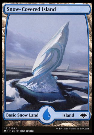 (251/254) Magic The Gathering Modern Horizons Single: Snow-Covered Island  Land