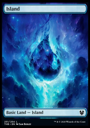 (251/254) Magic The Gathering Theros Beyond Death Single: Island Holo Land