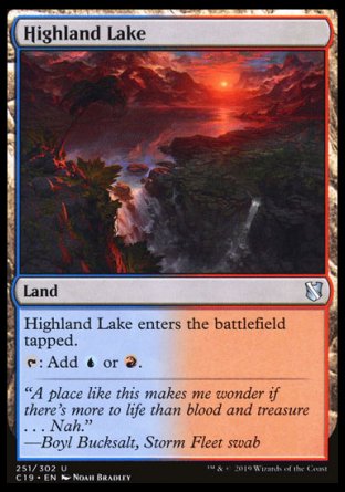 (251) Magic The Gathering Commander 2019 Single: Highland Lake  Uncommon